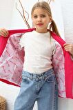 Kız Çocuk Bol Kesim Pantolon ve Blazer Ceket Pembe Alt Üst Takım