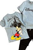 Erkek Çocuk Disney Yazı Mickey Baskılı Mavi Eşofman Takım