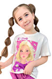 Kız Çocuk Papatya Ve The Beauty Yazı Baskılı Penye T-Shirt Mor Şortlu Takım
