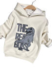 Erkek Çocuk Önü Yazı Ve Dino Baskılı Kapşonlu Sweatshirt 3 İplik Siyah Eşofman Takım
