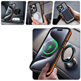 Gpack Apple iPhone 15 Pro Kılıf Magsafeli Airbag Şeritli Renkli Kenar Lamer Kapak