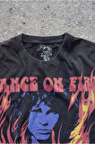 The Doors ''dance On Fire'' Kadın Oversize Vintage Rock T-shirt