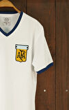 Retro Diege Maradona Off White Regular Fit Arjantin Futbol Forması 1982-1986