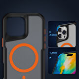 Gpack Apple iPhone 16 Pro Max Kılıf Magsafeli Airbag Şeritli Renkli Kenar Lamer Kapak