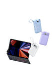 Dijital Göstergeli Beyaz Renk Dahili Çoklu Kablolu 10.000 Mah Powerbank(pd20w 22.5w 15w Hızlı Sarj