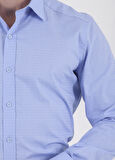 Slim Fit Desenli 100% Pamuk Uzun Kol Manşetli Gömlek