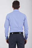 Slim Fit Desenli 100% Pamuk Uzun Kol Manşetli Gömlek