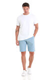 Mavi Slim Fit Düz Yandan Cepli Basic Şort | 42