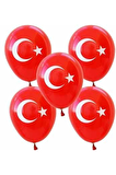 LATEKS BALON AY YILDIZ KIRMIZI 100'LÜ