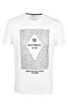 Erkek Tişört Bisiklet Yaka Beyaz %100 Pamuk Slim Fit Baskılı T-shirt NCS JEANS 1924