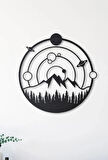 Sasu Space And Nature Metal Duvar Tablosu - Siyah