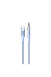 Type-C-3.5mm Aux Kablo | iPhone 15, Android Telefonlar İçin | Araba AUX Kablosu 1 Metre (MAVİ) Renk