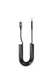 Jack-Lightning Aux Araç Hoparlör Bağlantı Kablosu| Yaylı Uzatmalı 1M| iPhone AUX Kablosu,Dönüştürücü