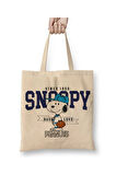 Snoopy Peanius 02 Beyaz Bez Çanta Uzun Saplı Alışveriş Çantası Plaj Çantası