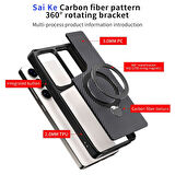 Gpack Samsung Galaxy S24 Plus Kılıf Karbon Fiber Magsafeli Standlı Alp Kapak