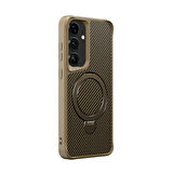 Gpack Samsung Galaxy S24 Plus Kılıf Karbon Fiber Magsafeli Standlı Alp Kapak