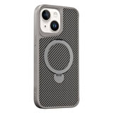 Gpack Apple iPhone 14 Plus Kılıf Karbon Fiber Magsafeli Standlı Alp Kapak
