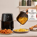 Karaca Smart Cook 60 Dakikaya Kadar Zaman Ayarlı Compact Airfryer Black 2 Kişilik