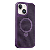 Gpack Apple iPhone 14 Plus Kılıf Karbon Fiber Magsafeli Standlı Alp Kapak