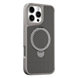 Gpack Apple iPhone 16 Pro Kılıf Karbon Fiber Magsafeli Standlı Alp Kapak