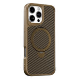 Gpack Apple iPhone 16 Pro Kılıf Karbon Fiber Magsafeli Standlı Alp Kapak