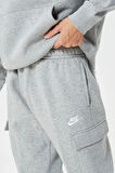 Nike Nsw Clup Fleece Şardonlu Erkek Gri Kargo Eşofman Altı
