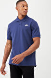 Nike Sportswear Clup Geniş Kalıp Erkek Lacivert Polo Yaka Tişört ( BİR BEDEN UFAK ALINIZ )