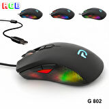 Trio - G802 Siyah RGB Gaming Mouse | Kablolu Oyuncu Faresi