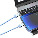 Mavi 1 M Type-C To Type-C 60W Hızlı Şarj Kablosu – For iPhone 15/16 Pro Max &  MacBook & iPad Uyumlu