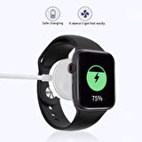 Kablosuz Beyaz Manyetik Saat Şarj Cihazı | Apple Watch ve Tüm Manyetik Uyumlu Saatlerle Uyumlu,100cm