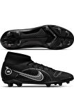 Nike Mercurial Superfly 8 Club Fg-Mg Soccer Shoes Erkek Çoraplı Çoklu Zemin Siyah Krampon 