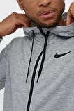 Nike Dri-Fit Full Zip Training Hoodie Gri Erkek Spor Sweatshrirt 