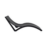 Omnipazar TRK-087 Siesta Minderli Yastıklı Lüks Ergonomik Slim Şezlong  Siyah