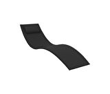 Omnipazar TRK-087 Siesta Minderli Yastıklı Lüks Ergonomik Slim Şezlong  Siyah