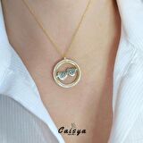 Kişiye Özel Kalp Çemberi Gümüş Kolye