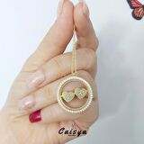 Kişiye Özel Kalp Çemberi Gümüş Kolye