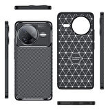 Gpack Xiaomi Poco F7 Ultra uyumlu Kılıf Negro Karbon Görünümlü Silikon