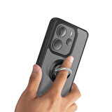 Gpack Xiaomi Redmi Note 14 uyumlu Kılıf Montreal Yüzüklü Mıknatıslı Kamera Korumalı Silikon