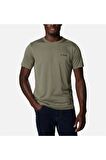 Columbia Erkek Yeşil Bisiklet Yaka T-Shirt