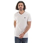 B0A2BPT1001-R Timberland Ss Dun-Riv V Neck T Erkek T-Shirt Beyaz