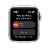 Apple Watch Nike SE GPS, 40mm Gümüş Alüminyum Kasa ve Saf Platin/Siyah Nike Spor Kordon MKQ23TU/A