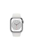 Apple Watch Series 8 GPS CL 41mm Silver Aluminium Case with White Sport Band