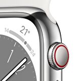 Apple Watch Series 8 GPS 45mm Gümüş Rengi Alüminyum Kasa ve Spor Kordon Akıllı Saat