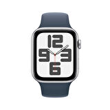 Apple Watch SE GPS 44 mm Gümüş Rengi Alüminyum Kasa ve Fırtına Mavisi Spor Kordon - S/M - MREC3TU/A
