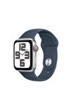 Apple Watch SE GPS + Cellular 40mm Gümüş Alüminyum Kasa ve Fırtına Mavisi Spor Kordon - S/M