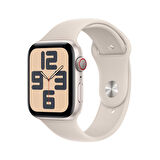Apple Watch SE GPS + Cellular 44 mm Yıldız Işığı Alüminyum Kasa ve Yıldız Işığı Spor Kordon - M/L - MRGX3TU/A