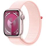 Apple Watch Series 9 GPS + Cellular 41mm Pembe Alüminyum Kasa ve Uçuk Pembe Spor Loop Kordon Akıllı Saat (Apple Türkiye Garantili)