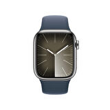 Apple Watch Series 9 GPS + Cellular 41mm Gümüş Çelik Kasa ve Fırtına Mavisi Spor Kordon - M/L - MRJ33TU/A