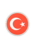 Türkiye Bayrak Yuvarlak - Cırt - Patch - Peç - Arma - 8 cm