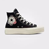 Converse Chuck Taylor All Star Lift Platform Crafted Patchwork Kadın Siyah/Kırmızı Sneaker